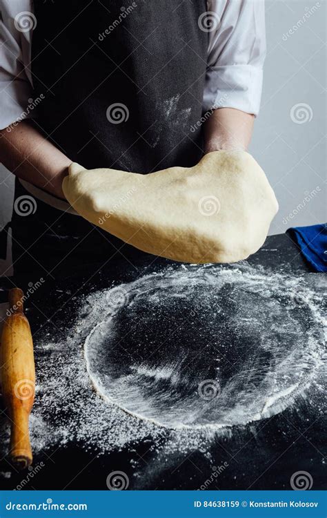 Person Rolling Homemade Cookie Dough Stock Image Image Of Homemade Apron