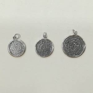 Vintage Greek Phaistos Silver Coin Necklace Phaistos Silver Disc