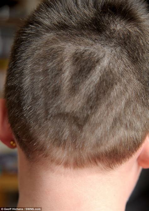 Side part haircut for guys. Boy taken out of school by mother for VW logo haircut ...