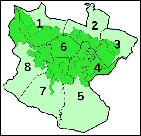 Distritos De Bilbao Con Su Numeración Oficial 2007 Tamaño Completo