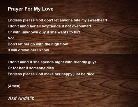 Prayer For My Love By Asif Andalib Prayer For My Love Poem