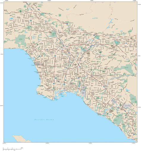 Los Angeles Metro Area Wall Map By Map Resources