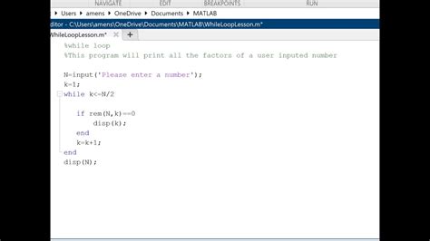 While Loop In Matlab Examples With Users Input Youtube