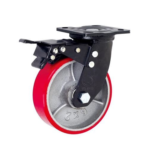 6 Inch Heavy Duty Iron Pu 500kg Industrial Cast Iron Caster Wheel With