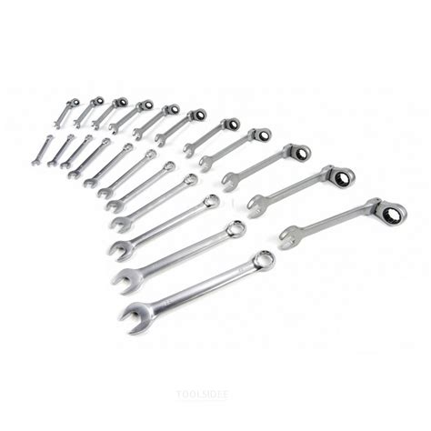 HBM 22 Piece Ring Ratchet Spanner Set In Carbon Foam Inlay For Tool