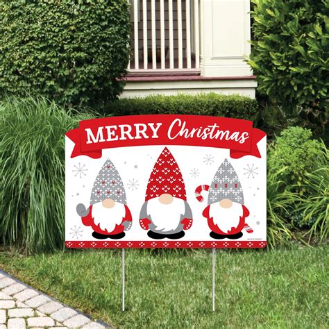 Big Dot Of Happiness Christmas Gnomes Holiday Party Yard Sign Lawn