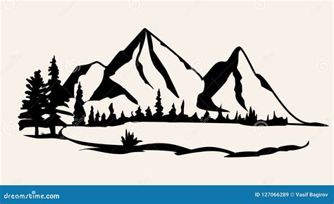 Vector Mountain Camping Illustration 117092691