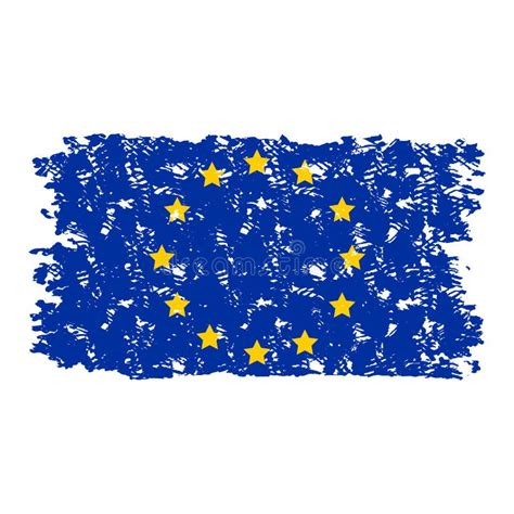 European Union Flag Texture Grunge Isolated White Stock Vector