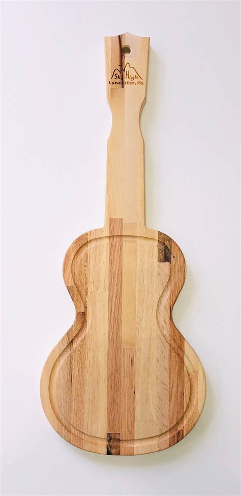 Acoustic Guitar Cutting Board From Repurposed Hardwoods Etsy