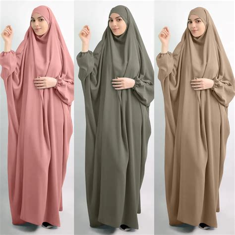 2 Piece Prayer Dress Set Muslim Women Hijab Abaya Niqab Burqa Khimar Jilbab Gown Clothing Shoes
