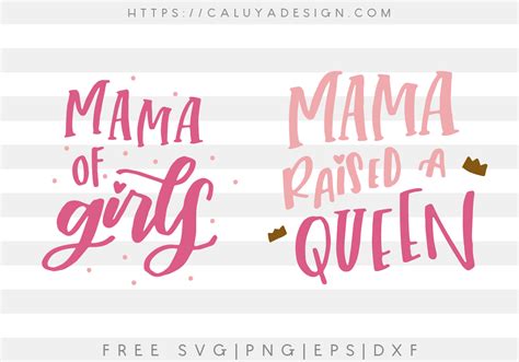 Free Mom And Daughter Svg Png Eps And Dxf By Caluya Design