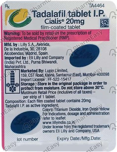 Cialis 20 Mg Tablet 1 Uses Side Effects Price And Dosage Pharmeasy