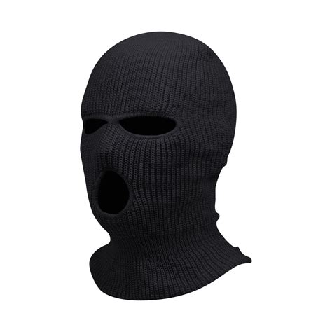 Qcmgmg Men Beanie 3 Hole Balaclava Hat Knitted Soft Solid Color Full