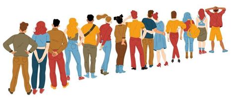 People Waiting In Line Vector Art Icons And Graphics For Free Download