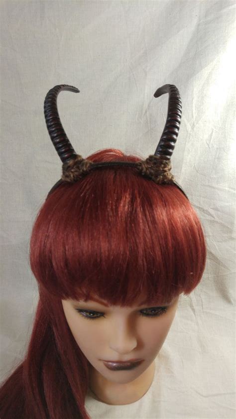 Satyr Demon Horns Headband Etsy Horn Headband Metal Headbands