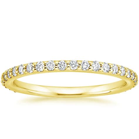 Petite Shared Prong Eternity Diamond Ring 12 Ct Tw In 18k Yellow Gold