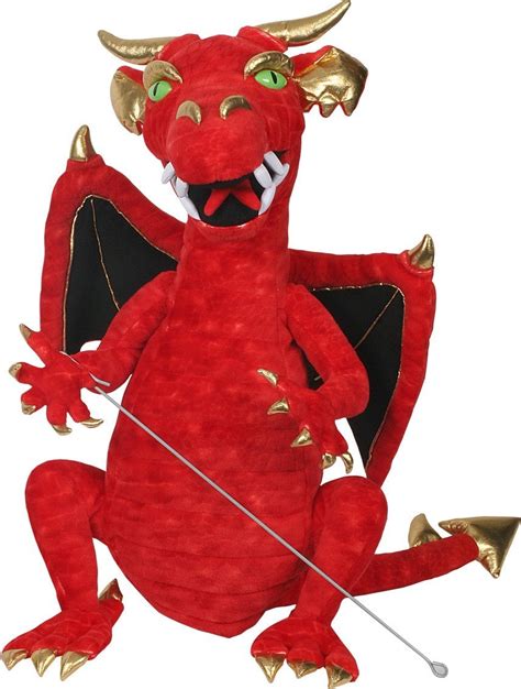 Hand Puppet Enchanted Dragons Dragon Red Soft Doll Plush Pc003752