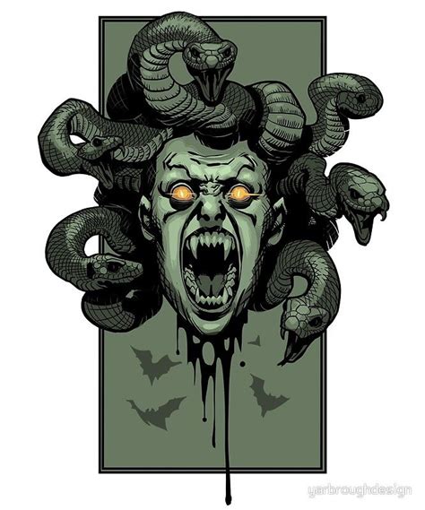 Severed Creepy Medusa Head Poster By Yarbroughdesign Medusa Head