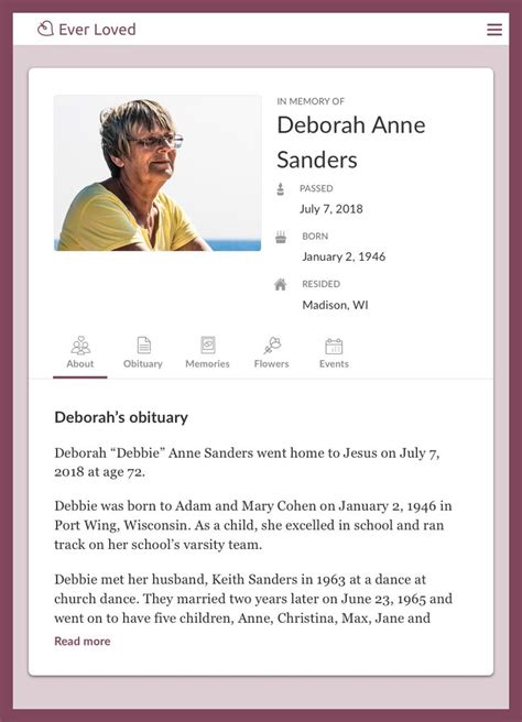 charming top  obituary templates  loved  regard