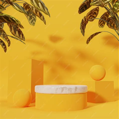 Premium Photo 3d Render Orange Nature Podium