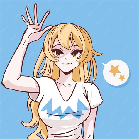 Premium Vector Anime Girl Waving Hand
