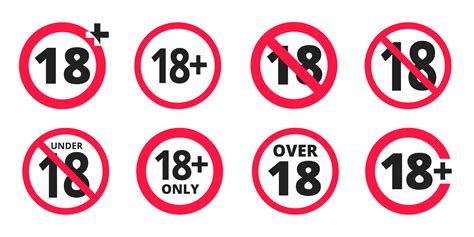 Under 18 Forbidden Round Icon Sign Vector Illustration Eighteen Or Older Persons Adult Content