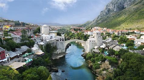 🥇 Bosnia And Herzegovina Mostar Bridges Landscapes Natural Scenery