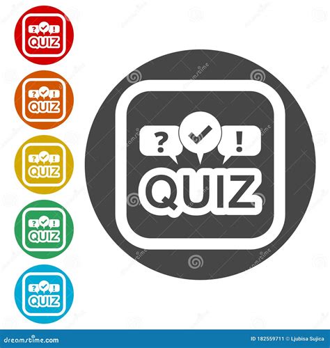 Quiz Icon Stock Vector Illustration Of Logo Collection 182559711