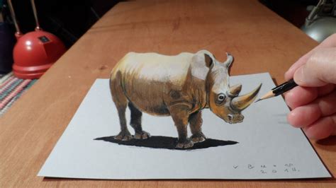 Download and use 80,000+ art stock photos for free. Trick Art, Drawing a 3D Rhinoceros, Time Lapse - YouTube