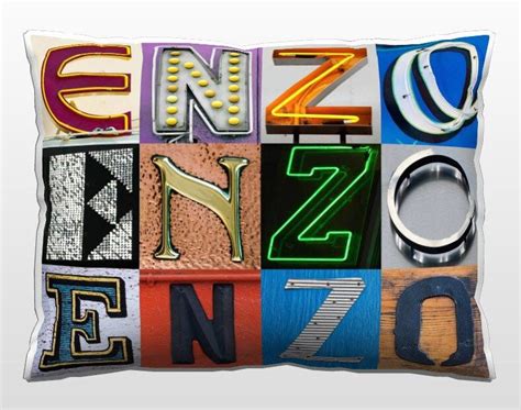 Personalized Pillow Featuring Enzo In Photos Of Sign Letters Etsy In