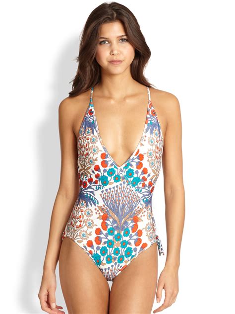 Marc By Marc Jacobs Onepiece Deepv Swimsuit In Blue Lyst