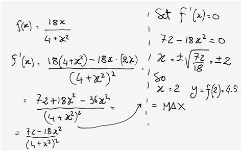 What Is The Overall Maximum Value Of The Function Fx18x4x2 On