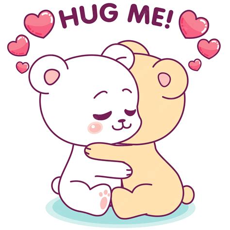 Premium Vector | Adorable little bears hugging each other