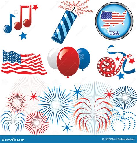 July 4th Icons Stock Images Image 14725904