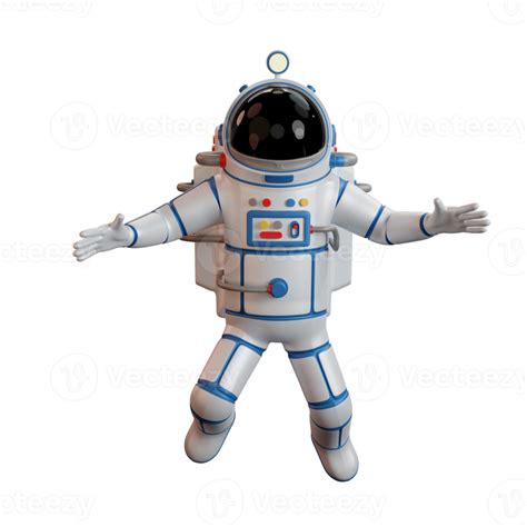El Astronauta 3d Vuela En El Espacio Abierto Personaje Amañado Puedes