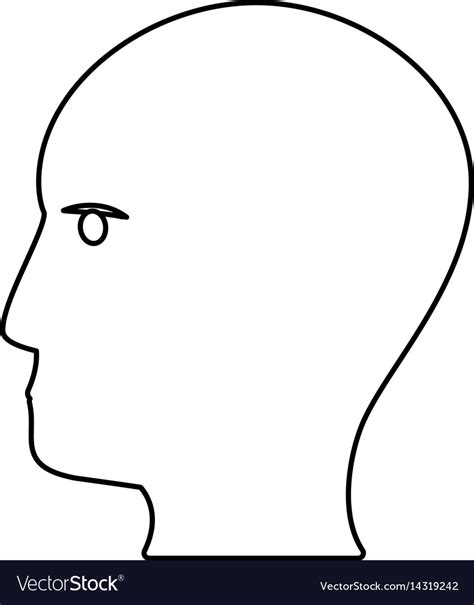 Human Head Profile Outline Royalty Free Vector Image