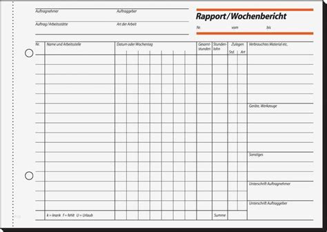 Kostenfreier download als excel datei. Rapportzettel Vorlage Handwerk Luxus Sigel formularbuch ´rapport Wochenbericht´ A5 Quer ...