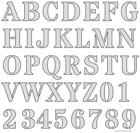 Downloadable Free Printable Alphabet Stencils Templat