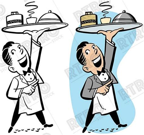 Clipart Waiter With Tray