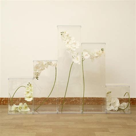 Clear Acrylic Pedestal Risers Transparent Acrylic Display Boxes