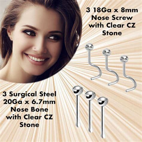 Full 16 Pc Nose Self Piercing Kit Includes Tools And 6 Etsy