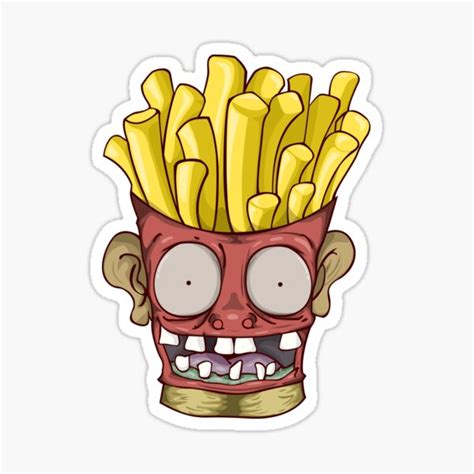 Monster Fresh Fries Sticker By Theyuistation Redbubble
