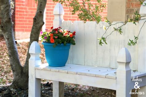 Diy Picket Fence And Fence Post Themed Outdoor Garden Bench