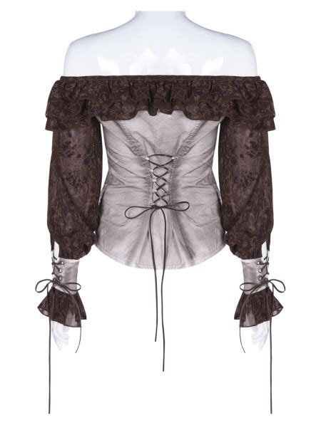 The item does not include any accessories in the picture, unless stated otherwise in the product description. Punk Rave Steampunk Off-the-Shoulder Long Sleeve Blouse ...