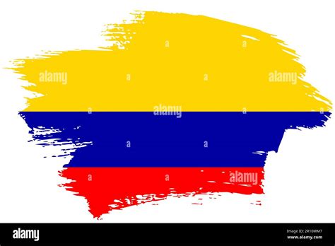 Colombia Brush Stroke Flag Vector Background Hand Drawn Grunge Style