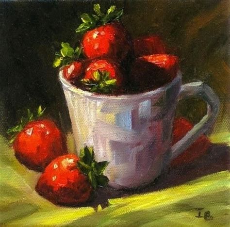 Daily Paintworks Simply Strawberry Original Fine Art For Sale