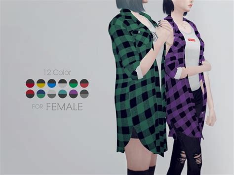 Kk Sims Long Flannel Shirts F • Sims 4 Downloads
