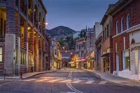Old Town Bisbee Arizona At Night Editorial Photography Image Of
