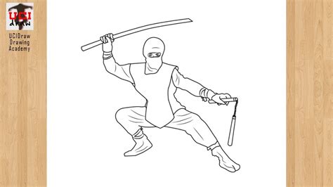 How To Draw A Ninja Drawing Holding Ninjago And Sword Cool Ninja