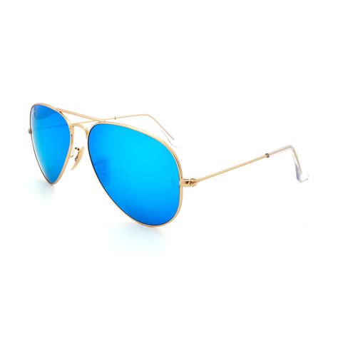 unisex rb3025 112 17 aviator sunglasses gold blue ray ban® touch of modern